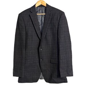 Calvin Klein Charcoal Gray 100% Wool Men's 2 Button Lined Blazer Size 40L